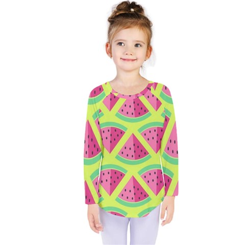 Lovely Watermelon Kids  Long Sleeve Tee by Brittlevirginclothing