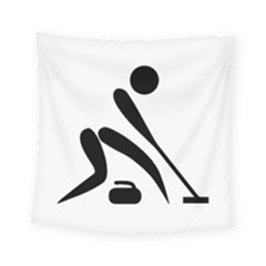 Curling Pictogram  Square Tapestry (small) by abbeyz71