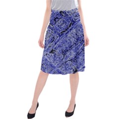 Texture Blue Neon Brick Diagonal Midi Beach Skirt by Amaryn4rt