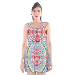 Drawing Mandala Art Scoop Neck Skater Dress