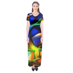 Light Texture Abstract Background Short Sleeve Maxi Dress by Amaryn4rt