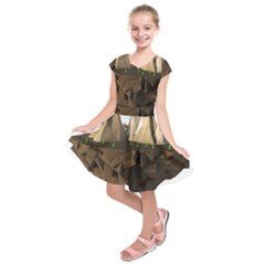 Low Poly Floating Island 3d Render Kids  Short Sleeve Dress by Amaryn4rt