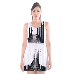 The Pier The Seagulls Sea Graphics Scoop Neck Skater Dress