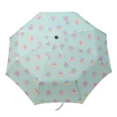 Butterfly Pastel Insect Green Folding Umbrellas by Nexatart