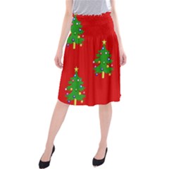Christmas Trees Midi Beach Skirt by Nexatart