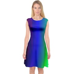 Graphics Gradient Colors Texture Capsleeve Midi Dress by Nexatart