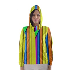More Color Abstract Pattern Hooded Wind Breaker (women) by Nexatart