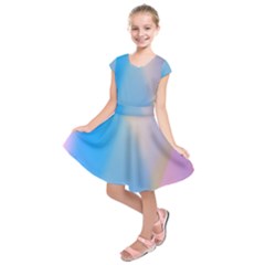 Twist Blue Pink Mauve Background Kids  Short Sleeve Dress by Nexatart