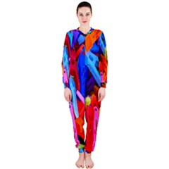Clothespins Colorful Laundry Jam Pattern Onepiece Jumpsuit (ladies)  by Nexatart
