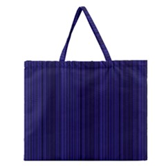 Deep Blue Lines Zipper Large Tote Bag by Valentinaart