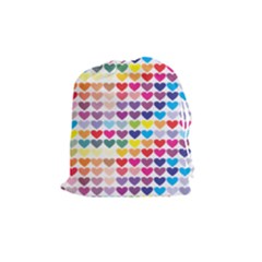 Heart Love Color Colorful Drawstring Pouches (medium)  by Nexatart