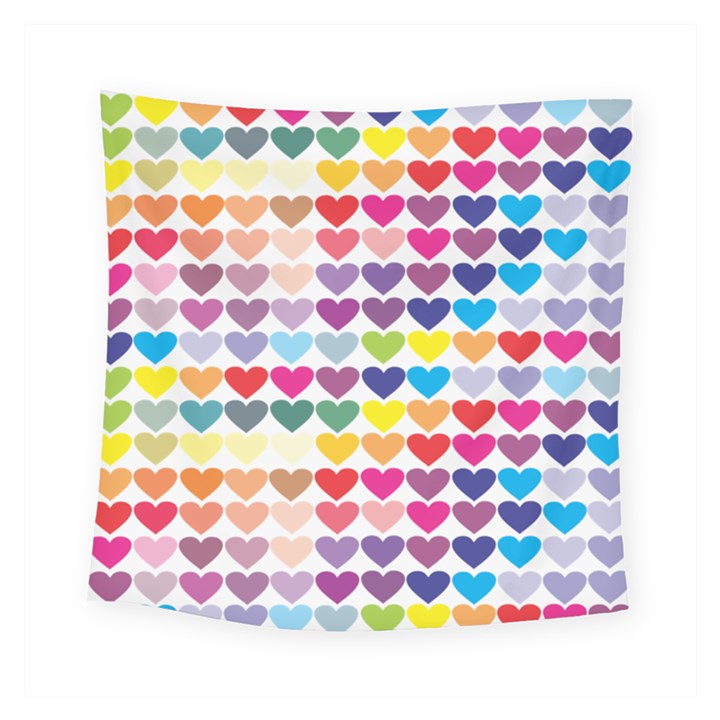 Heart Love Color Colorful Square Tapestry (Small)