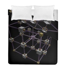 Grid Construction Structure Metal Duvet Cover Double Side (full/ Double Size) by Nexatart