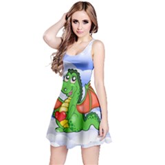 Dragon Heart Kids Love Cute Reversible Sleeveless Dress by Nexatart