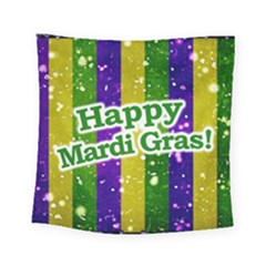 Happy Mardi Gras Poster Square Tapestry (small) by dflcprints