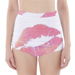 Pink Lips High-waisted Bikini Bottoms