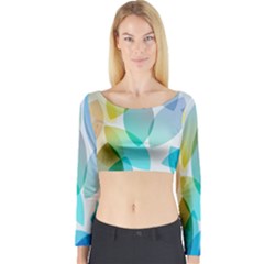 Rainbow Feather Long Sleeve Crop Top by Brittlevirginclothing