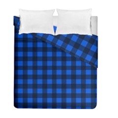 Blue And Black Plaid Pattern Duvet Cover Double Side (full/ Double Size) by Valentinaart