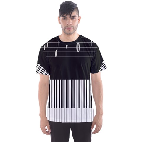 Piano Keyboard With Notes Vector Men s Sport Mesh Tee by Nexatart