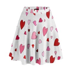 Valentine s Day Hearts High Waist Skirt by Valentinaart