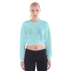 Light Blue Texture Women s Cropped Sweatshirt by Valentinaart