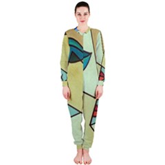 Abstract Art Face Onepiece Jumpsuit (ladies)  by Nexatart