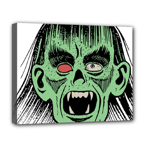 Zombie Face Vector Clipart Deluxe Canvas 20  X 16   by Nexatart