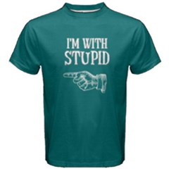 Green I m With Stupid  Men s Cotton Tee by FunnySaying