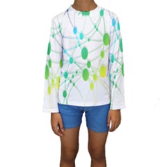 Network Connection Structure Knot Kids  Long Sleeve Swimwear