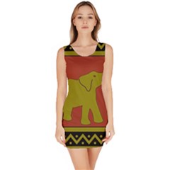 Elephant Pattern Sleeveless Bodycon Dress by Nexatart