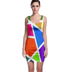 Geometric Blocks Sleeveless Bodycon Dress by Nexatart