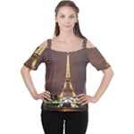 Paris Eiffel Tower Women s Cutout Shoulder Tee