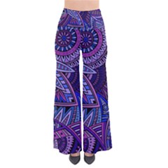 Abstract Electric Blue Hippie Vector  Pants
