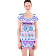 Tribal Pastel Hipster  Short Sleeve Bodycon Dress