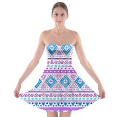 Tribal Pastel Hipster  Strapless Bra Top Dress by Brittlevirginclothing