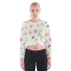 Cute Cakes Women s Cropped Sweatshirt by Brittlevirginclothing