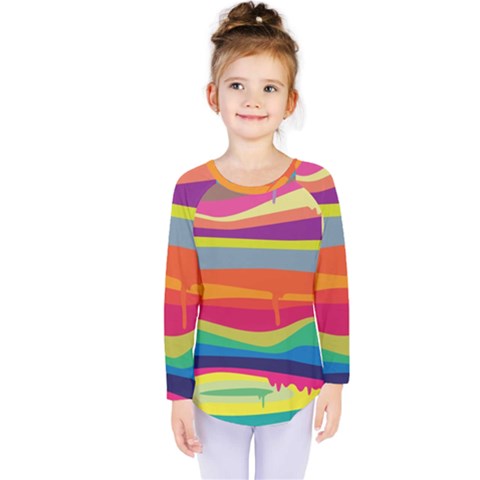 Melting Paint Kids  Long Sleeve Tee by Brittlevirginclothing