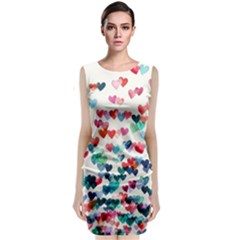 Cute Rainbow Hearts Classic Sleeveless Midi Dress by Brittlevirginclothing
