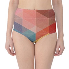 Colorful Warm Colored Quares High-waist Bikini Bottoms by Brittlevirginclothing