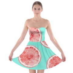Cute Pink Lemon Strapless Bra Top Dress by Brittlevirginclothing