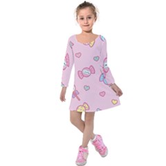 Cute Candy Kids  Long Sleeve Velvet Dress by Brittlevirginclothing