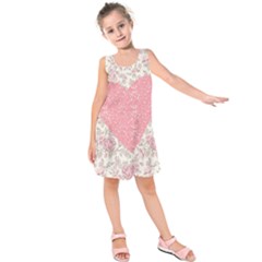 Cute Pink Heart Kids  Sleeveless Dress by Brittlevirginclothing