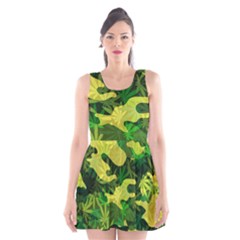 Marijuana Camouflage Cannabis Drug Scoop Neck Skater Dress