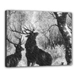 Stag Deer Forest Winter Christmas Canvas 20  x 16 