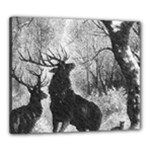 Stag Deer Forest Winter Christmas Canvas 24  x 20 