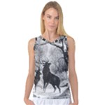 Stag Deer Forest Winter Christmas Women s Basketball Tank Top