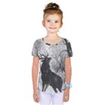 Stag Deer Forest Winter Christmas Kids  One Piece Tee