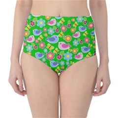 Spring Pattern - Green High-waist Bikini Bottoms by Valentinaart