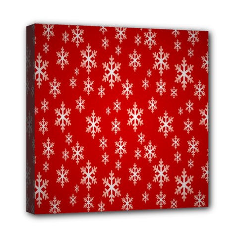 Christmas Snow Flake Pattern Mini Canvas 8  X 8  by Nexatart
