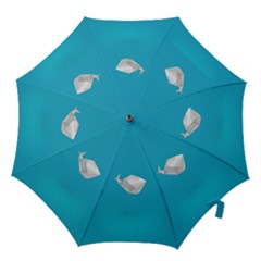Animals Whale Blue Origami Water Sea Beach Hook Handle Umbrellas (large) by Alisyart